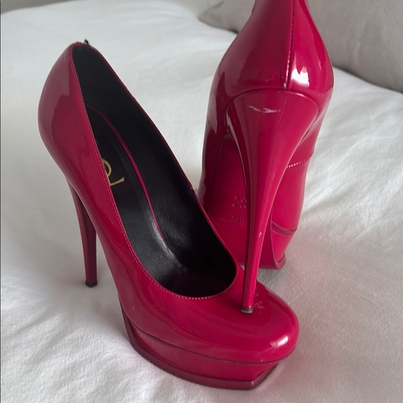 Yves Saint Laurent Women's Pink Platform Heels - Picture 3 of 8